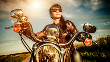Девушка, мотоцикл