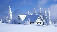 Дом, снег, сугробы